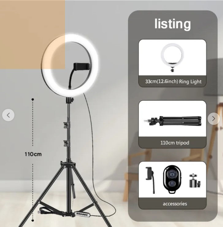 Kit Profesional Trípode con Aro de Luz LED