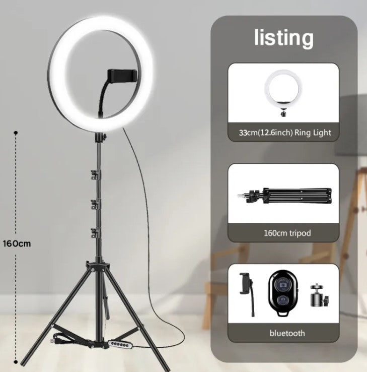 Kit Profesional Trípode con Aro de Luz LED