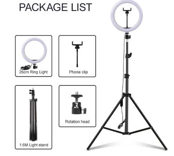 Kit Profesional Trípode con Aro de Luz LED