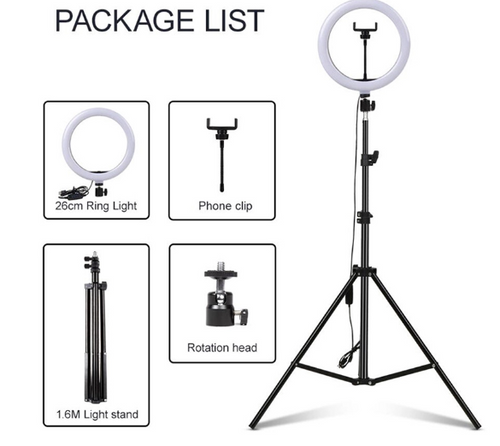 Kit Profesional Trípode con Aro de Luz LED