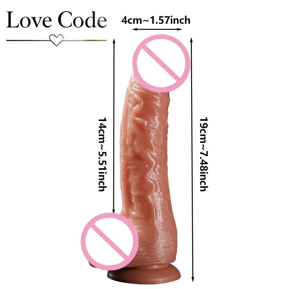 Dildo Realista con Ventosa — 4 Tallas Disponibles