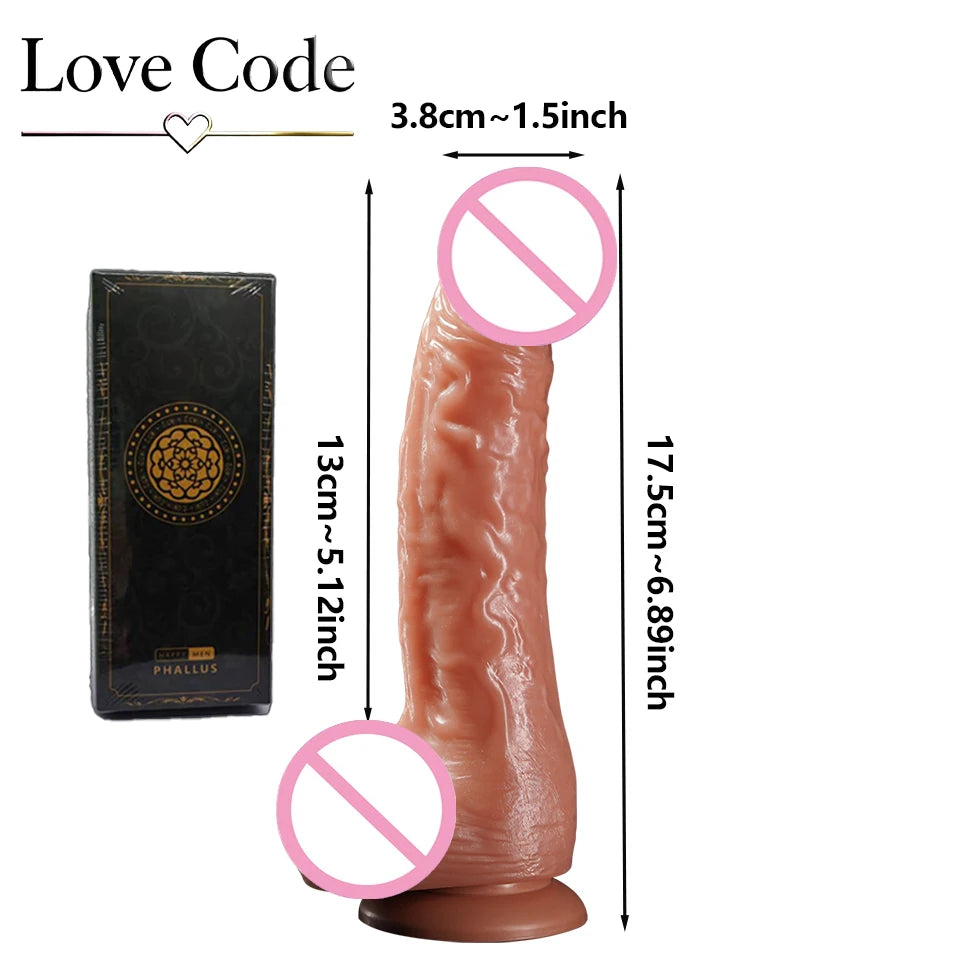 Dildo Realista con Ventosa — 4 Tallas Disponibles