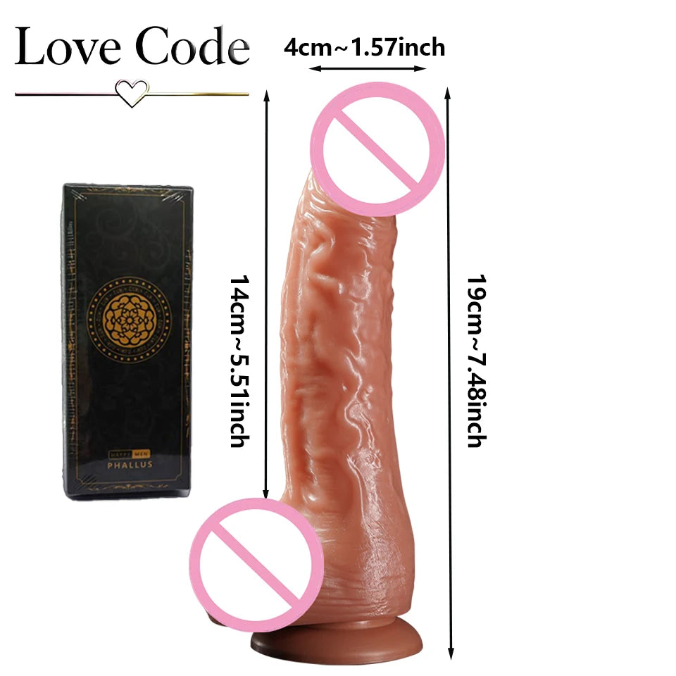Dildo Realista con Ventosa — 4 Tallas Disponibles