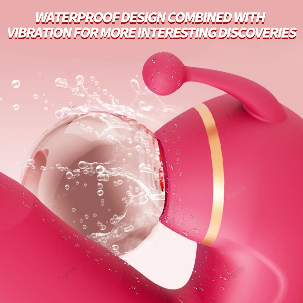 Dildo Vibrador con Empuje y Succión — Estimulador de Punto G y Clítoris