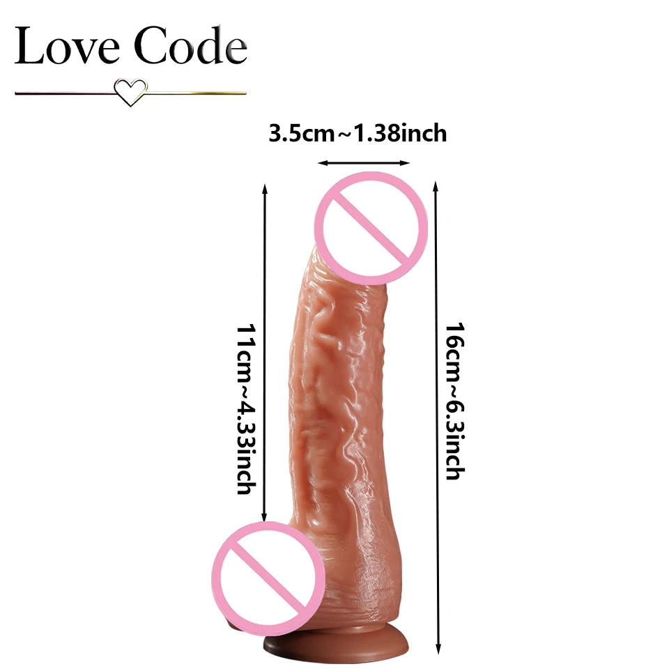 Dildo Realista con Ventosa — 4 Tallas Disponibles
