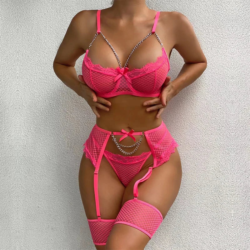 Set de Lencería con Encaje y Liga