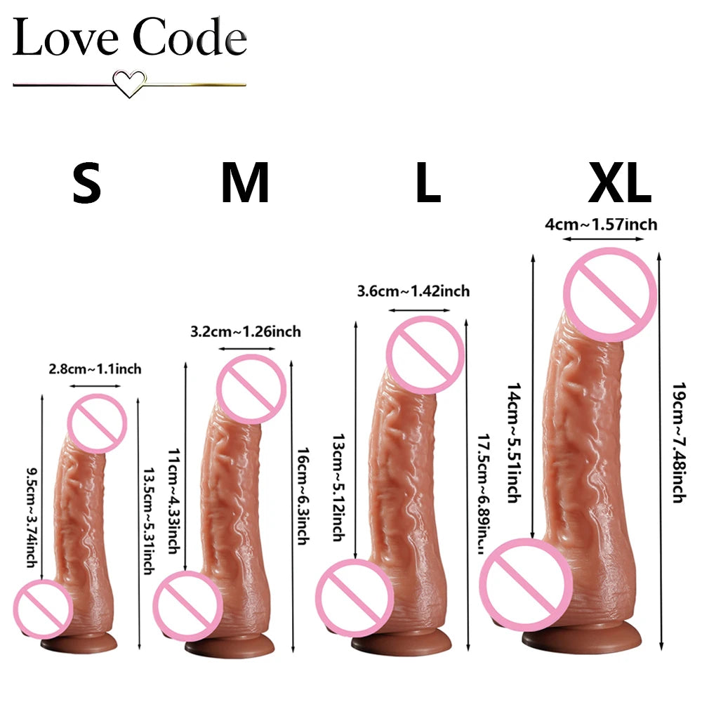 Dildo Realista con Ventosa — 4 Tallas Disponibles