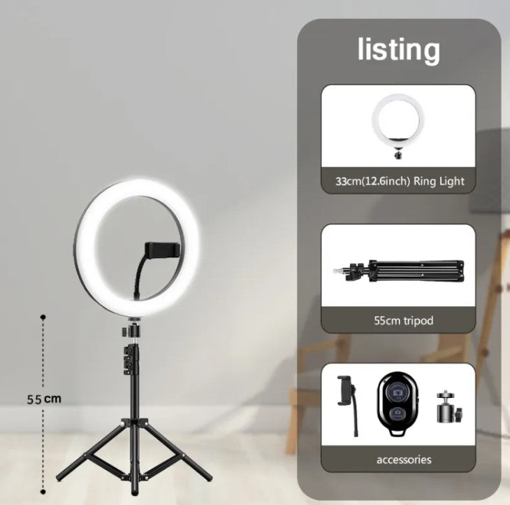Kit Profesional Trípode con Aro de Luz LED