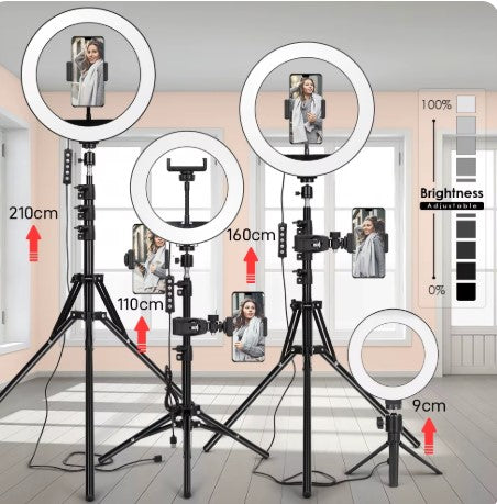 Kit Profesional Trípode con Aro de Luz LED